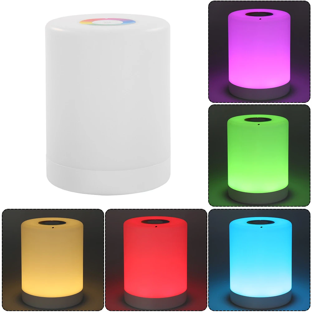 

LED Touch Control Night Light Smart Bedroom Bedside Table Lamp Dimmable RGB Color Change Rechargeable Smart Home Lighting