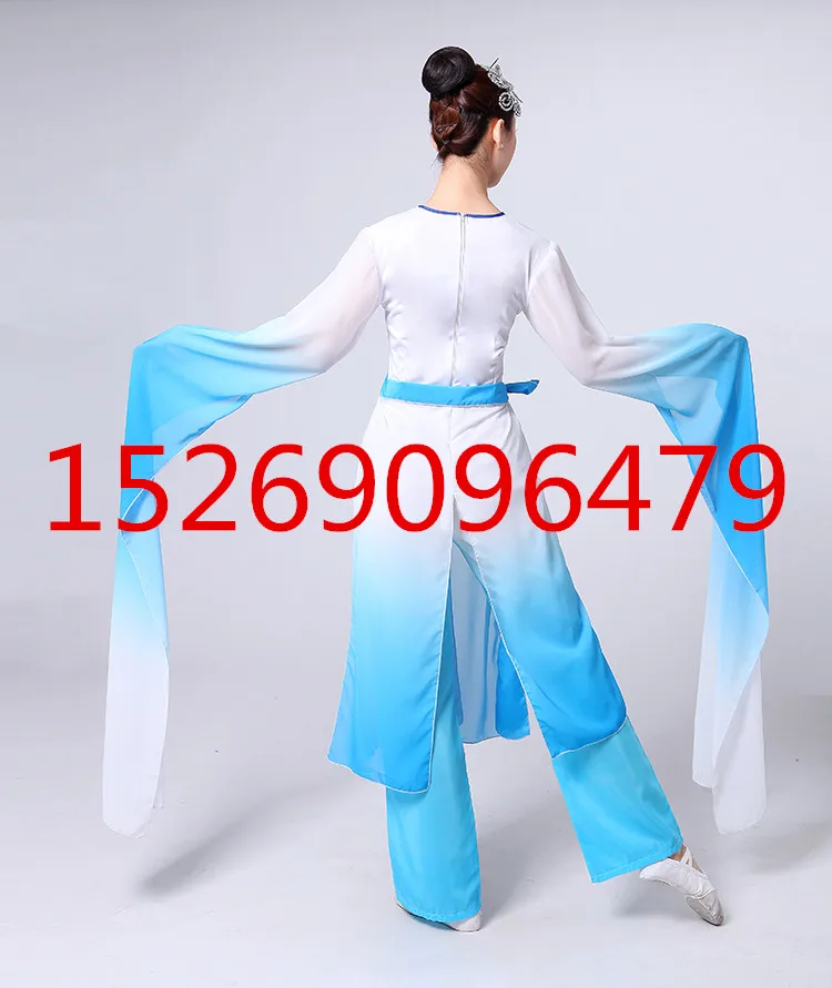

Girls new children's classical dance high quality embroidery elegant costumes fan dance costume Jiangnan umbrella dance