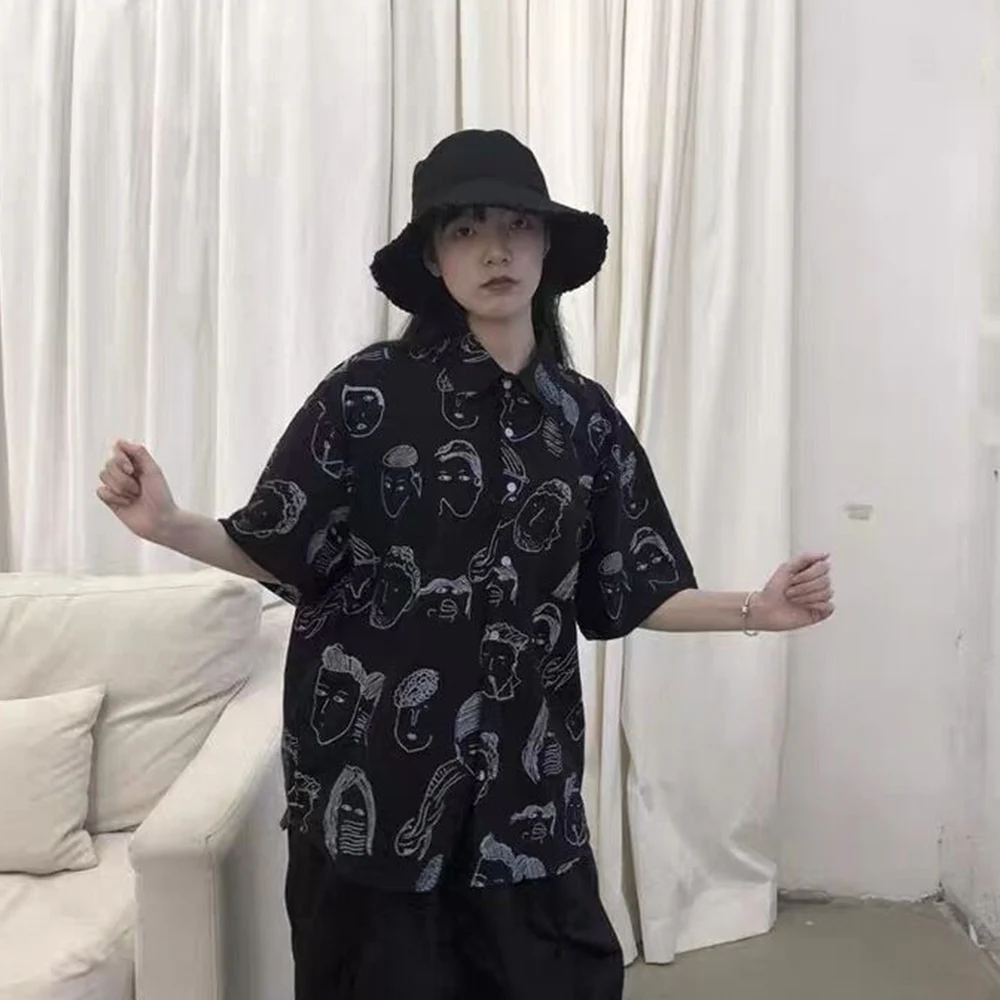 LACIBLE Харадзюку уличная одежда комиксов полный печатных футболки летние шорты