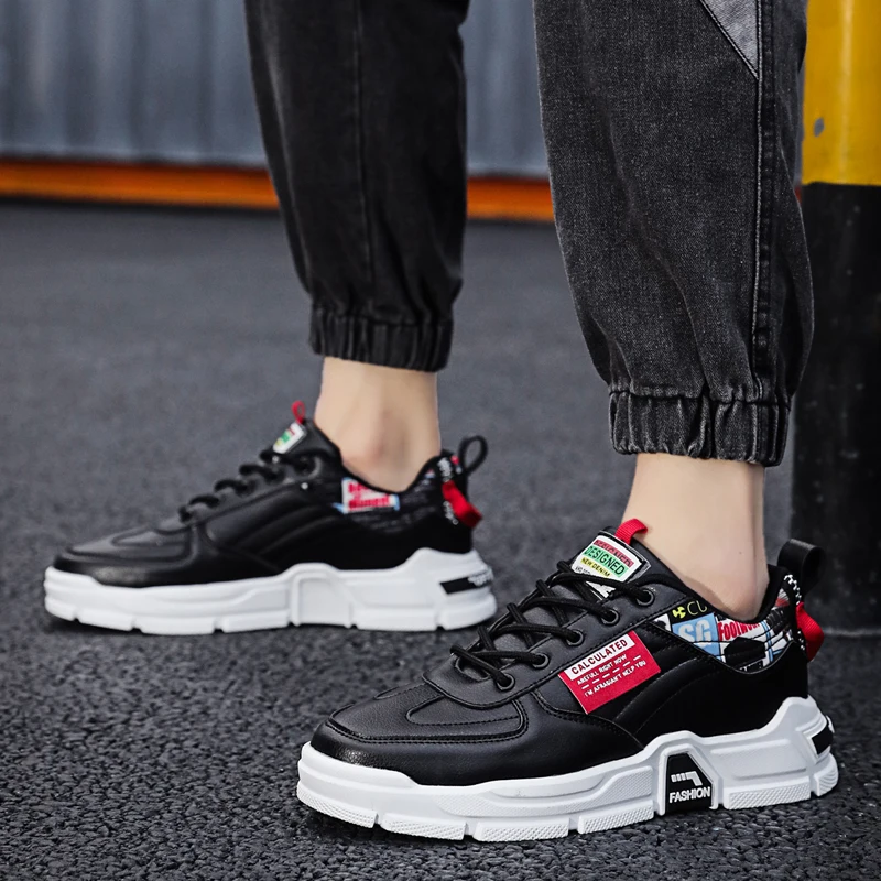 

Shoes Men Leather Fashion Tennis Height Shoes Summer Comfort Men's Tennis Rubber Hard-Wearing Anime Sneakers Sapatos Tennis Bot