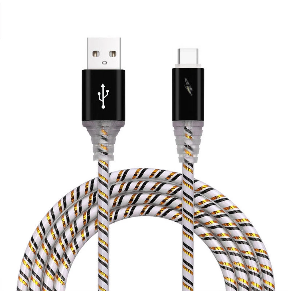 Тип USB C светящийся светодиодный светильник ПВХ зарядное устройство для