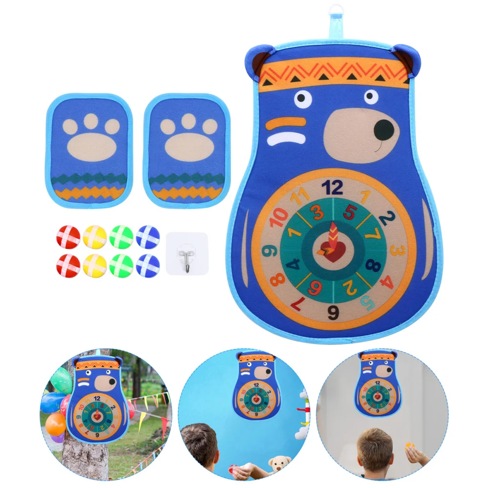 1 Set Bear Throwing Darts Double-Sided Dart Board with Balls Interactive