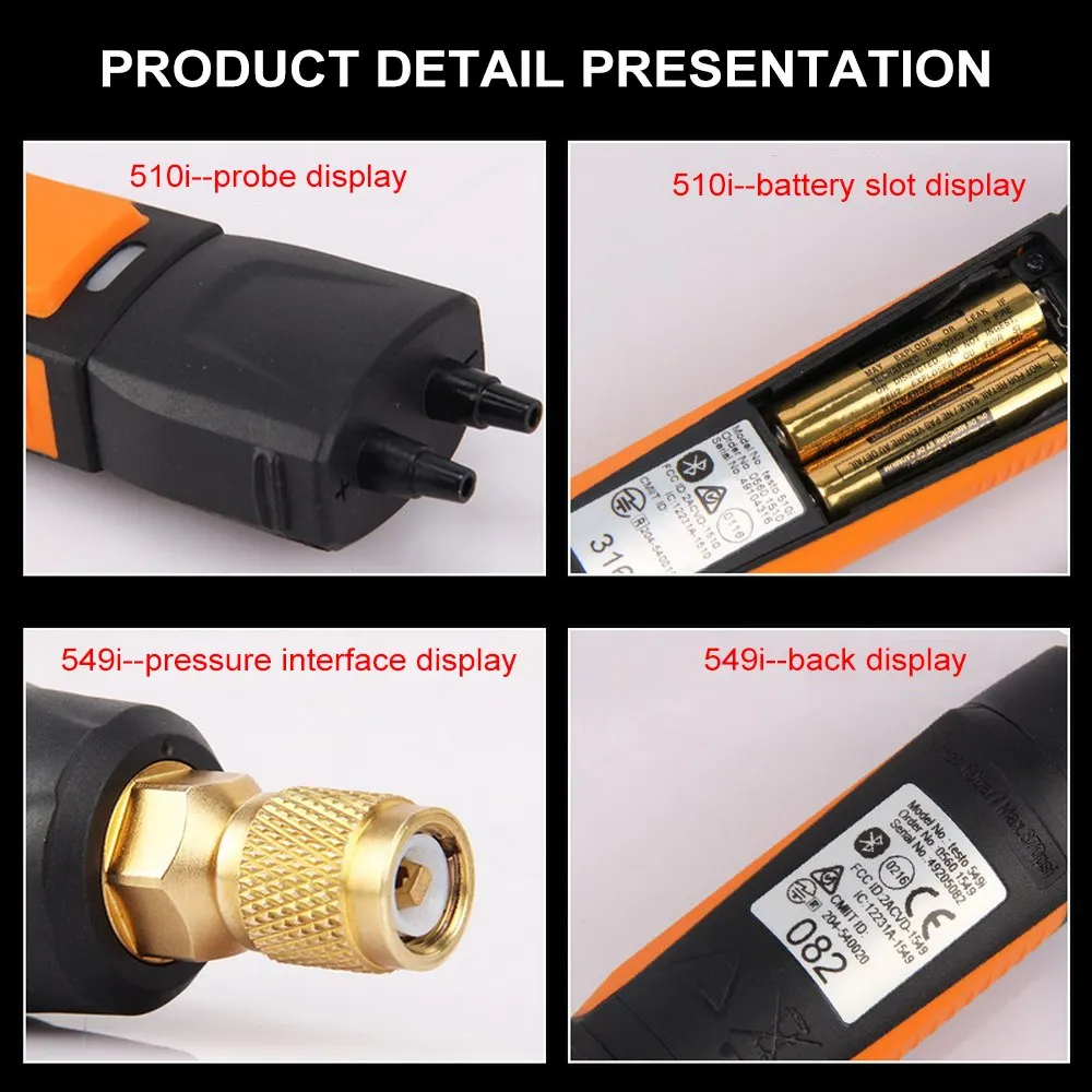 

Original Air Conditioning Refrigeration Pressure Measure Instrument Intelligent Pressure Instrument Testo Pressure Testing Tool