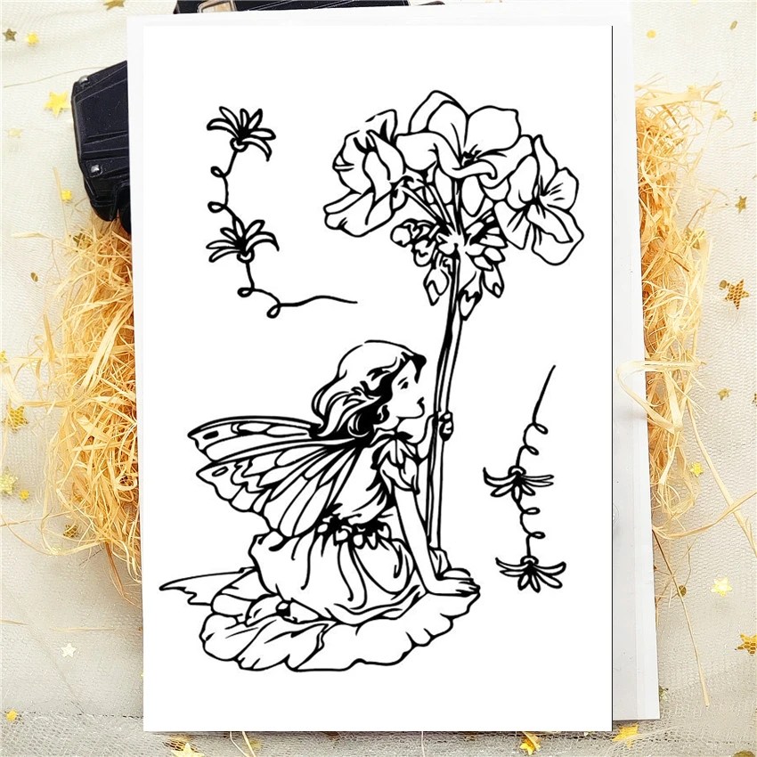 Прозрачный силиконовый штамп с изображением фруктовых эльфов 9*6 | Дом и сад