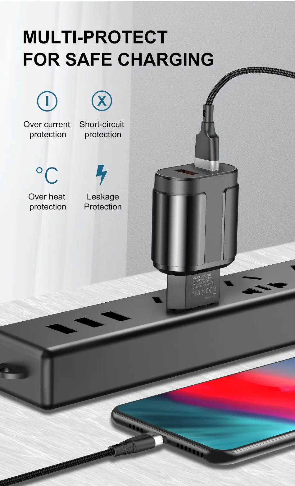 USLION Dual USB зарядное устройство 5 В 2.4A Быстрая зарядка стены мобильного телефона зарядное устройство для iPhone samsung Xiaomi Портативный ЕС США штекер Адаптер
