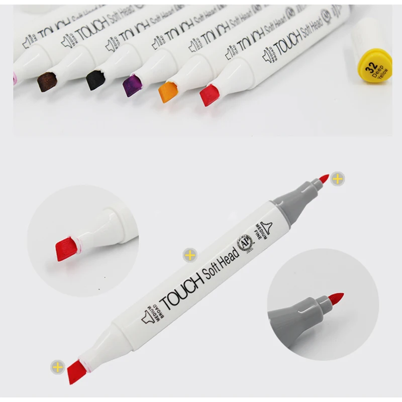 120 цветов/набор набор двусторонних маркеров для рисования|Фломастеры| |