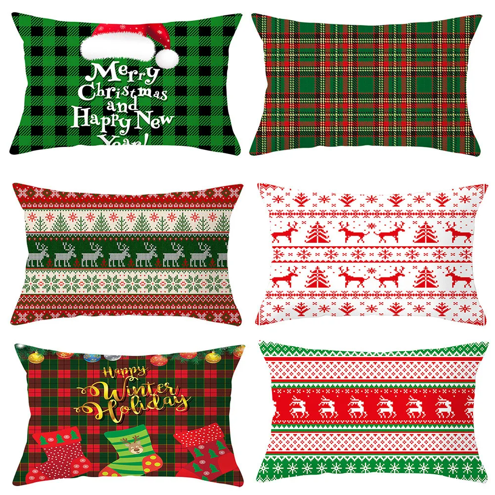 

Cartoon Santa Claus Elk Christmas Pillowcase Lumbar Pillow 2021 Christmas Decor For Home Christmas Ornament Navidad Xmas Gifts