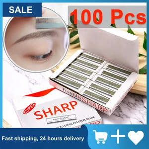 Лезвия для перманентного макияжа, триммер для бровей, микроблейдинга, специальная бритва Maquiagem, скребок для бровей из нержавеющей стали, 100 шт.бейби браши для бровей,перманентный макияж,