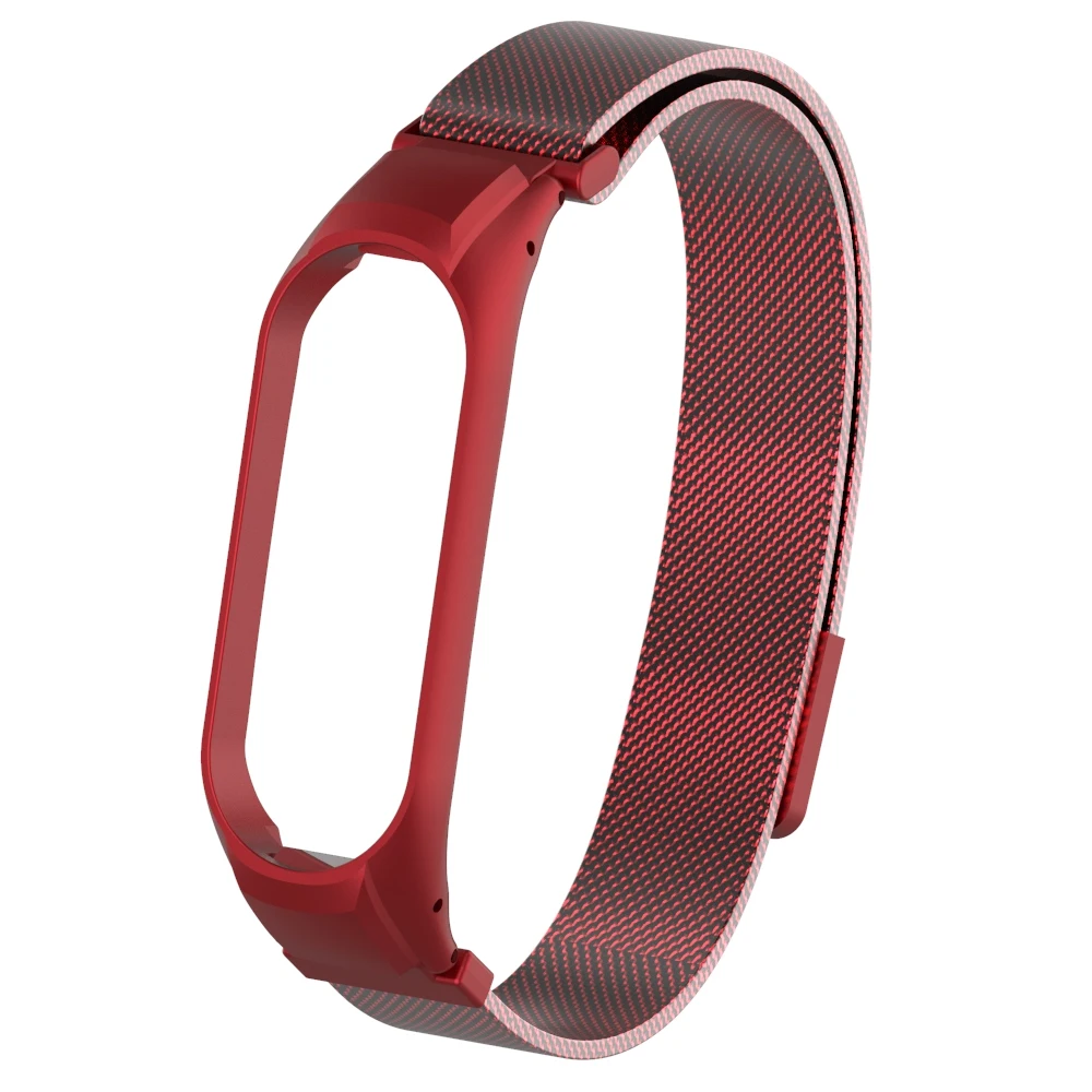 Red Браслет mi Band 4, 3, магнитный привлекательный металлический браслет и браслет для Xiaomi mi, Band 4, Смарт mi 3, 4, аксессуары, ремешок на запястье - Цвет: Red