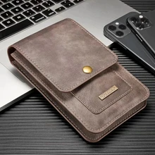 Universal Phone Pouch For iPhone 12 11 Pro XS Max XS XR 8 7 6s Plus Case Leather Cover Belt Clip Holster Bags for Samsung Huawei