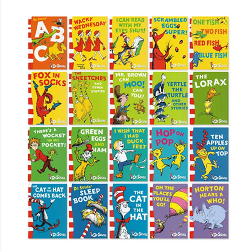 20 книг/набор Классический чехол доктора Сейн кошка в шляпе Детские Веселые