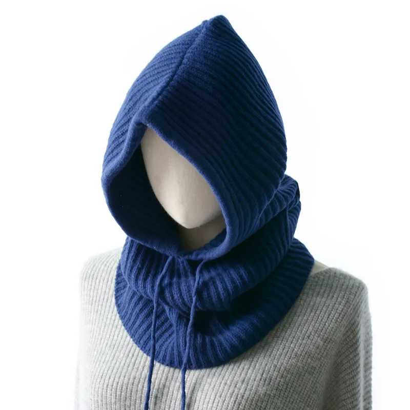 

KMS Pure wool hat fashion solid color warm knitted pullover hat 33*52CM/188G