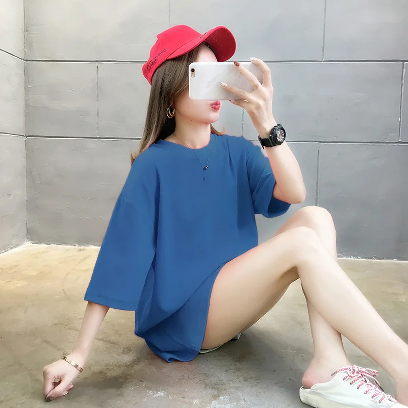 

High quality Cotton T-shirt Fox Print Casual t shirt Women Shirt Short Sleeve GRAY22