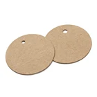 100 шт.лот 2 см, Коричневые круглые бирки из крафт-бумаги, сделай сам, пищевая этикетка, свадебный подарок, украшение, бирка, товары Вечерние