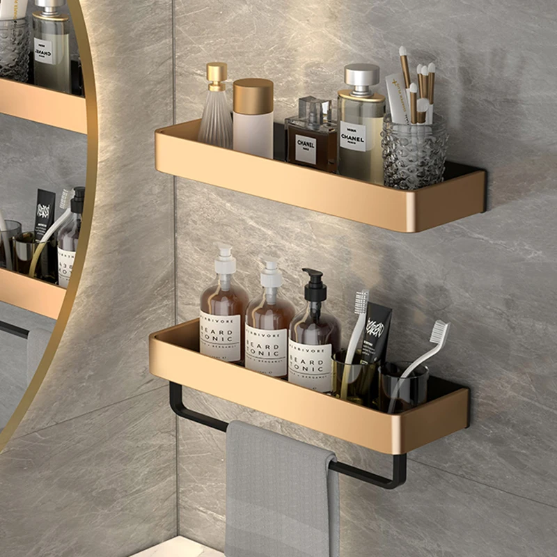 

Полка для ванной комнаты, золотистая и черная полка для ванной комнаты, шампуня, мыла, косметики, аксессуары для ванной комнаты