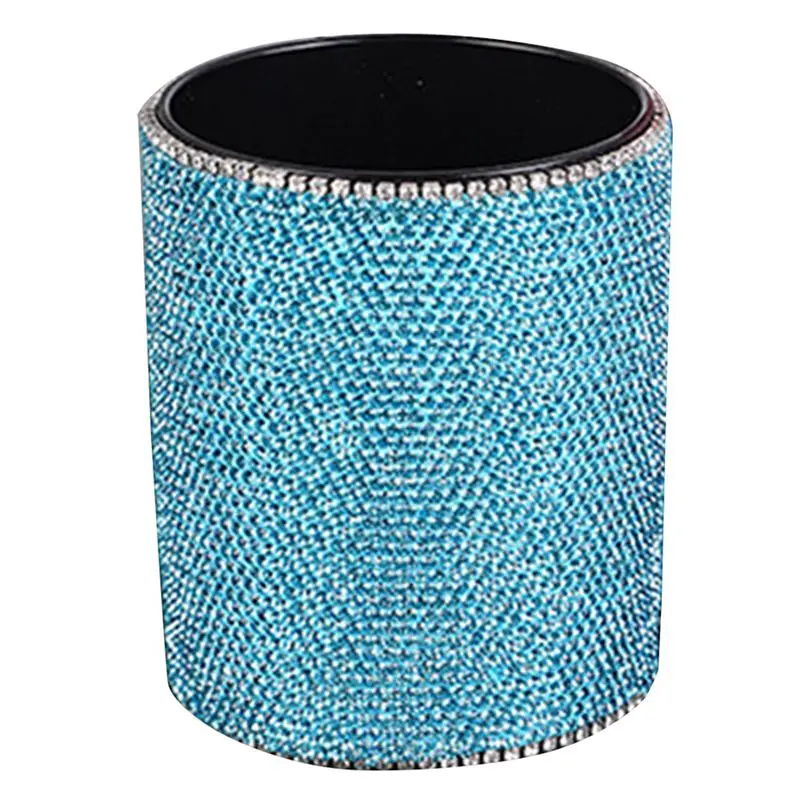 

Desk Organizer Round Square Fashion Gift Cosmetic Pen Holder School Comb Brushes Pencil Container Rhinestone Portable
