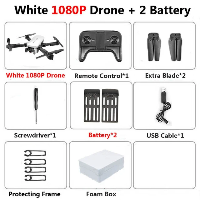 1080P 2BAT foam box Радиоуправляемый Дрон с 4K HD камерой FPV Wi-Fi функция удержания высоты Selife Дрон складной Квадрокоптер Vs E58 SG106 M69 xs816 дроны - Цвет: 1080P 2BAT foam box