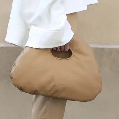 Новая кожаная сумка женская 2019 Мягкая ручная модный кошелек клатч Сумочка для