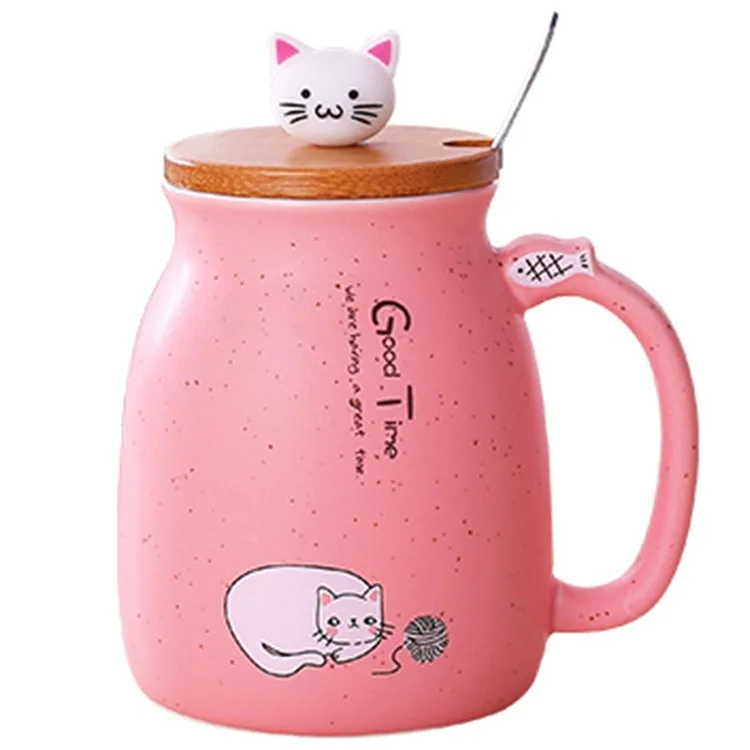 Новая термостойкая чашка с изображением кунжута кота цветная мультяшная крышкой