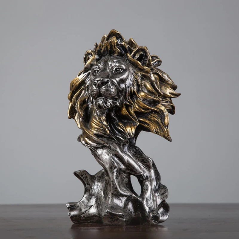 

Home Living Room Decoration Statues TV Cabinet Decor Ornament Antique Animal Head Sculpture Resin Handicrafts Housewarming Gifts