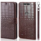 Чехол DOREXLON для ZTE Blade V8 Lite, кожаный чехол-книжка с крокодиловой текстурой для ZTE Blade V8 Lite, чехол-бампер