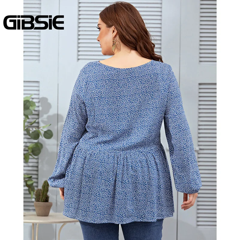 Женский топ с бантом и цветочным принтом GIBSIE осенняя плиссированная рубашка