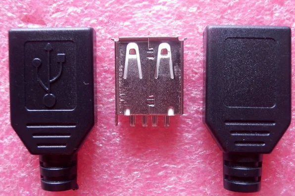 

50 шт., Разъемы USB 2,0 A «мама» и пластиковая крышка