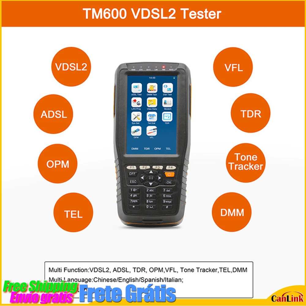TM600 VDSL2 базовый тестер (ADSL/VDSL/DMM/телефонная функция поддержка 8a 8b 17a)ADSL