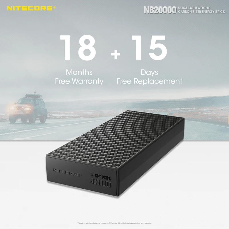 Interwoven Carbon Fiber Sheets Nitecore NB20000 QC USB 4 Port 20000mAh Power Bank | Лампы и освещение