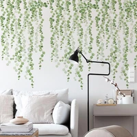 new fresh green leaves wall stickers self adhesive wall stickers home background decoration for living room and bedroom