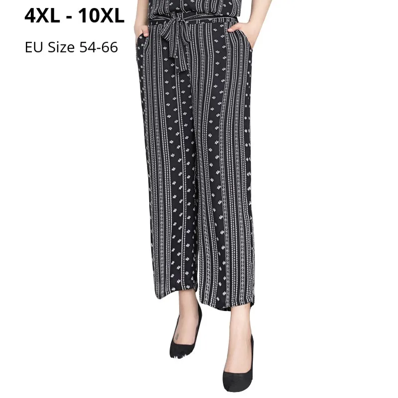 Российские размеры 66 64 62 60 58 56 54 женские летние брюки Pantalon Femme элегантные широкие с