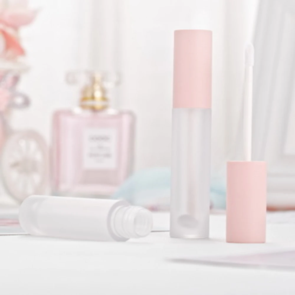 

Empty Transparent Plastic Bamboo Lip Gloss Tube Mini Portable Refillable Bottles For Liquids Oils Not leak Cosmetic Containers