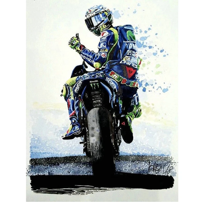 

5D Diy Diamond Painting Motorcycle racer Embroidery bead Cross Stitch Full square Round Drill 5d picture Mosaic Wall Sticker