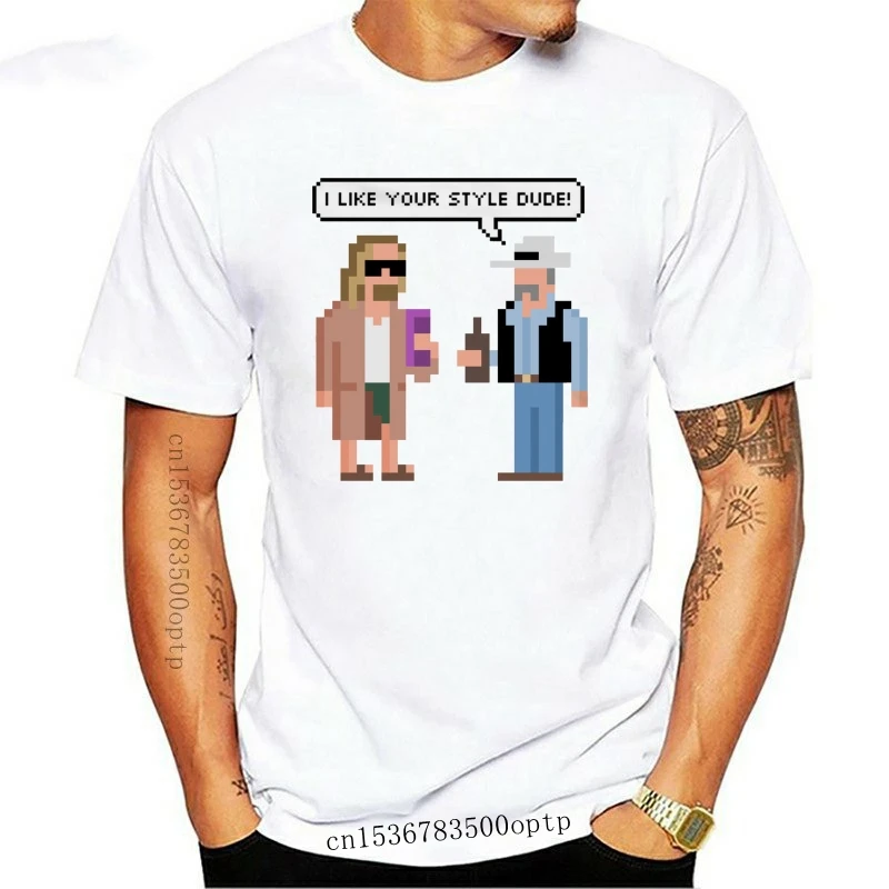 Новая тренировочная футболка большие Lebowski 8 бит пикселей в стиле ретро аркадный
