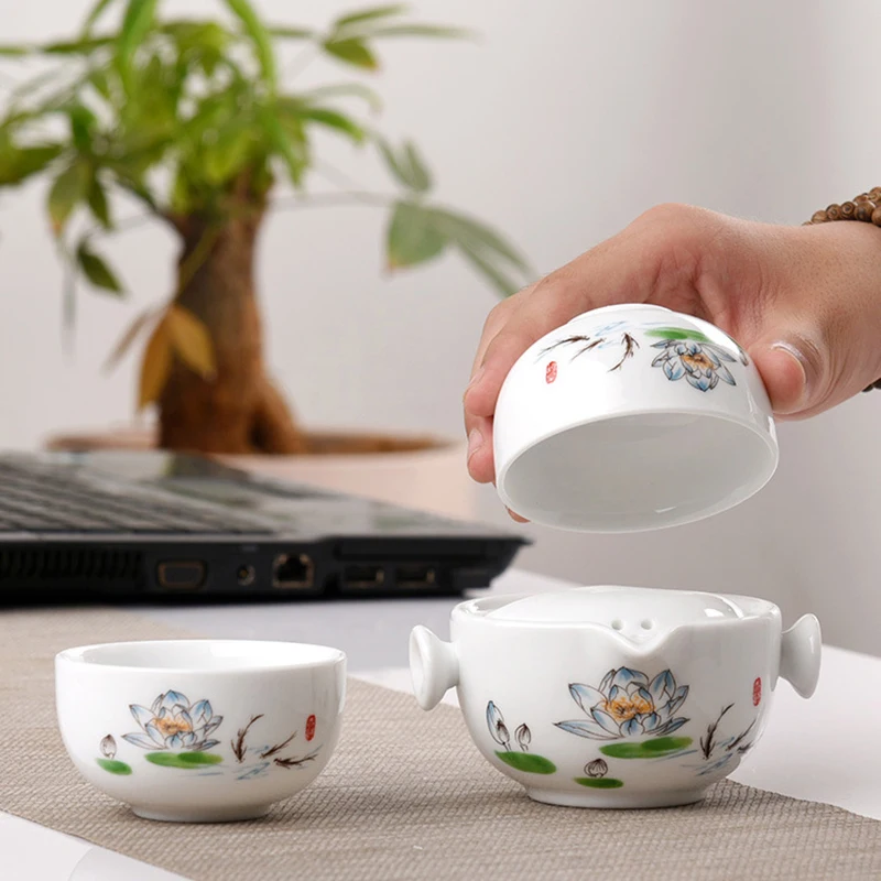 Кунг-фу gaiwan чайный горшок чайная чашка для путешествий набор включает 1 2 чашки