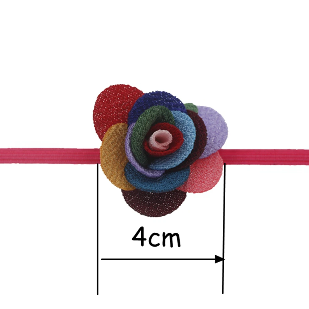4cm baby headband Mini DIY Flowers Elastic Headband Kids Flower Chiffon Christmas Hairband Wedding Girls Hair Accessories | Аксессуары