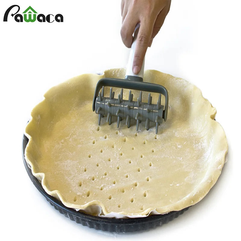 Pawaca инструменты для пиццы печенья инструменты для выпечки Игла DIY ролик для хлеба дырокол для теста роликовый пластиковый кондитерский пирог для пиццы игольчатый резак - изображение
