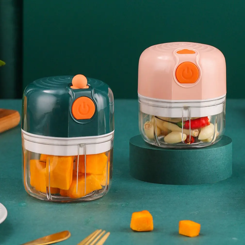 

100/250mL Mini Electric Garlic Chopper USB Charging Ginger Masher Machine Sturdy Durable Chili Vegetable Crusher Kitchen Tool