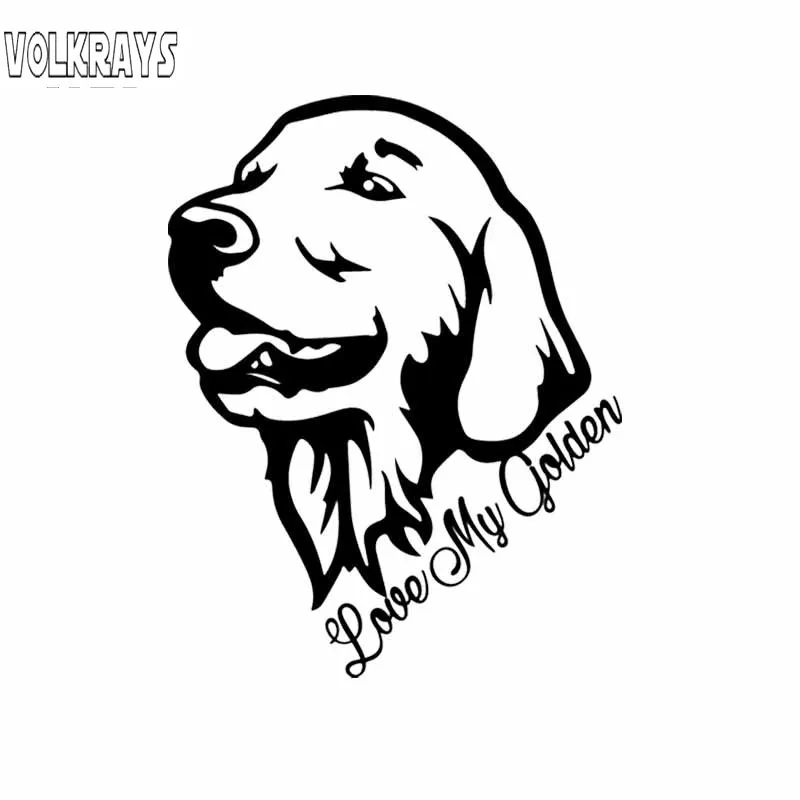 Volkrays индивидуальная Автомобильная наклейка Love My Golden Retriever аксессуаров для
