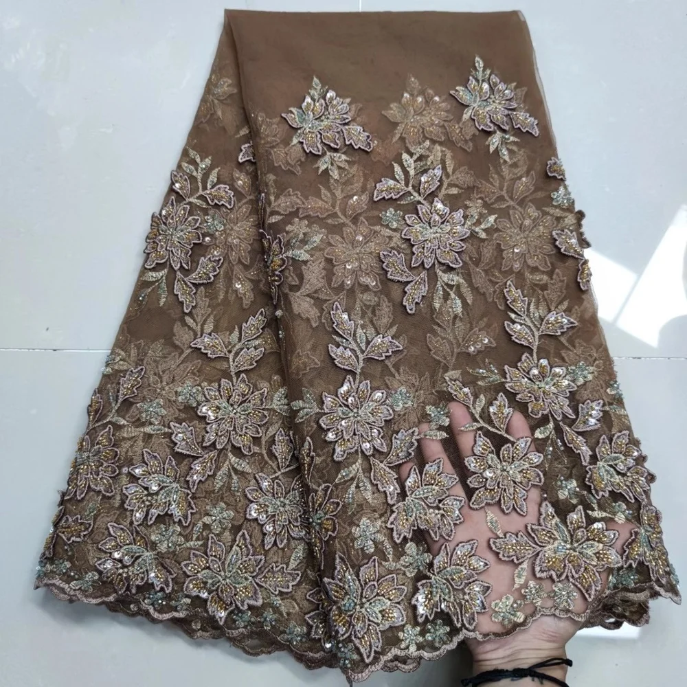 Африканская кружевная ткань с блестками 2020 высококачественные нигерийские