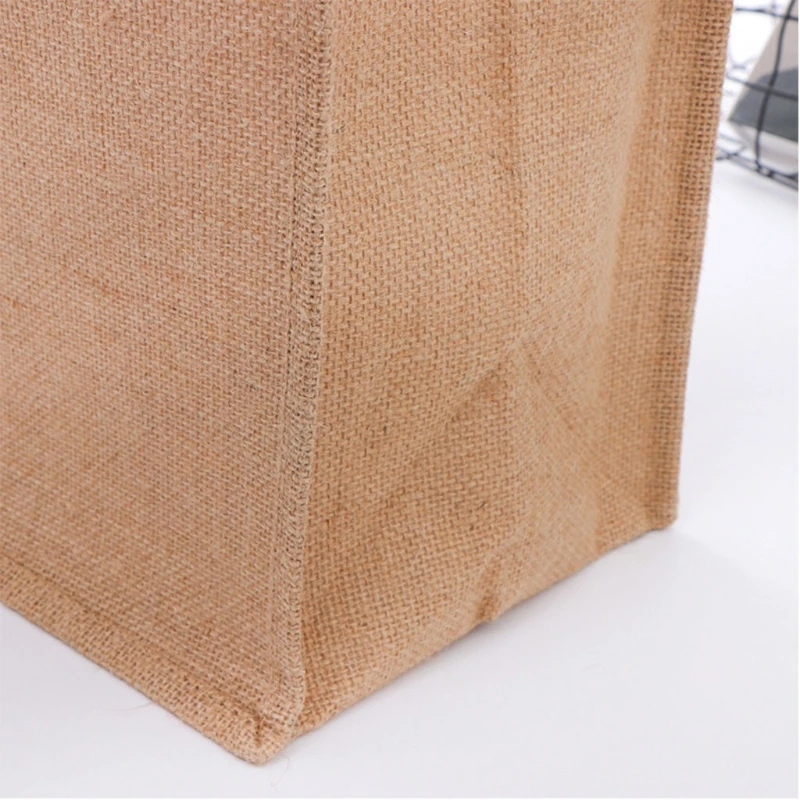 

Reusable Jute Tote Bag Eco Friendly Burlap Grocery Bags for Shopping Beach LX9F