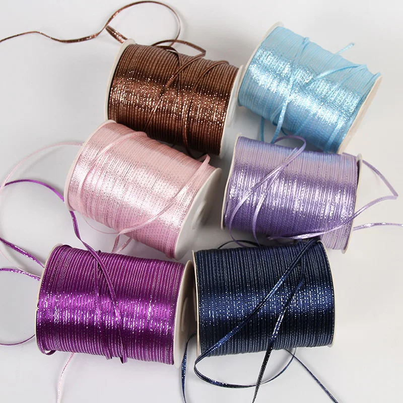 870 yards/roll 3mm Silk Satin bibbon for christmas gift wrapping bows craft Wedding Invitation Card DIY Scrapbooking Supplies|Ленты для