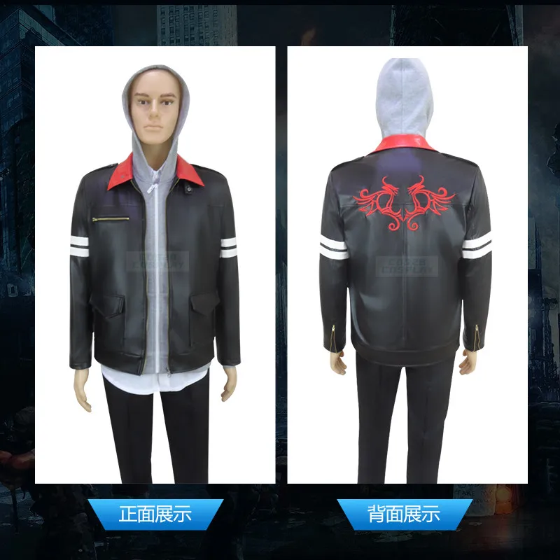 Черная кожаная куртка с вышивкой дракона