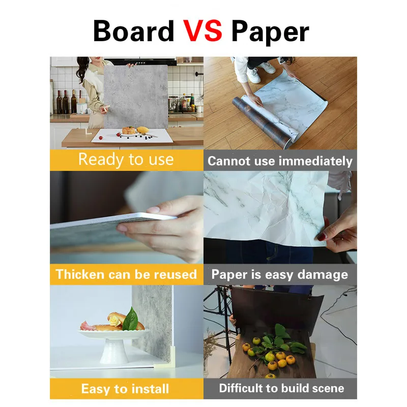 

60*60cm Photography Marbling Backdrop Photo Background Wood Grain Waterproof Backdrops Board Studio Photo [Buy 1 Get 1 50% Off]
