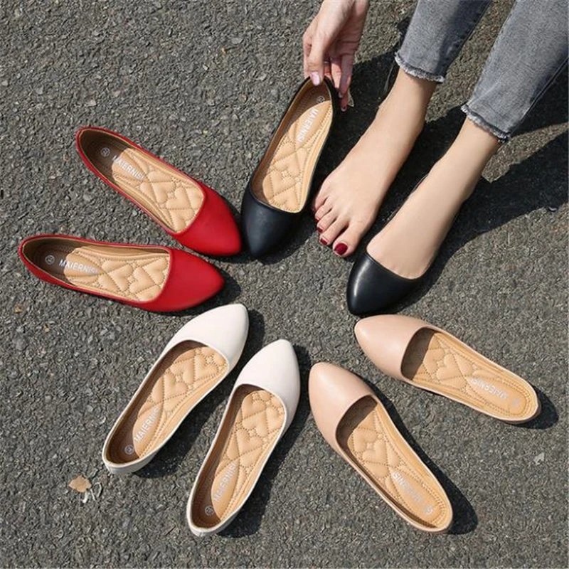 Туфли женские с закрытым носком мягкие повседневные лоферы без застежки