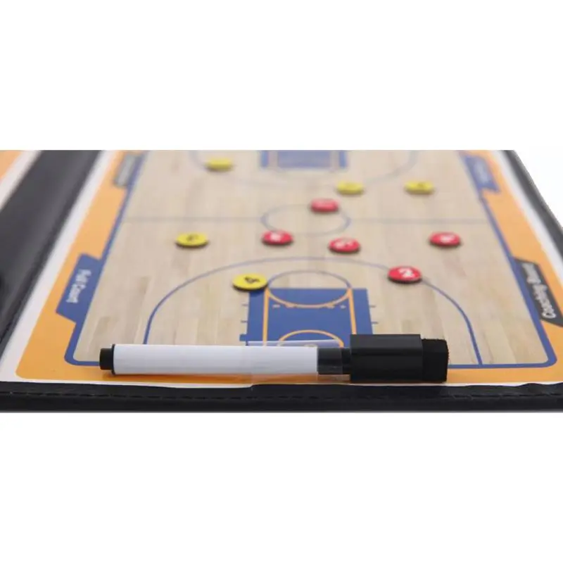 

Basketball Coaches Magnetic Tactic Board Foldable Strategy Clipboard XXUF