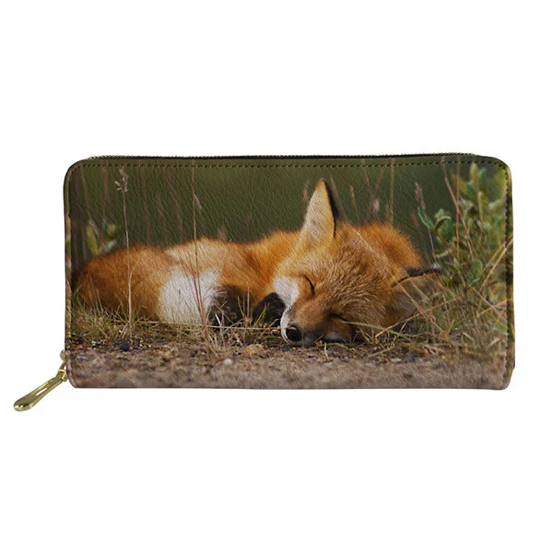 Милые объемные женские кошельки из красной лисы кошелек Длинный искусственной