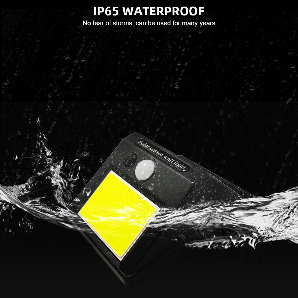 COB Чип светодиодный s Открытый солнечной энергии настенные лампы крыльцо огни PIR