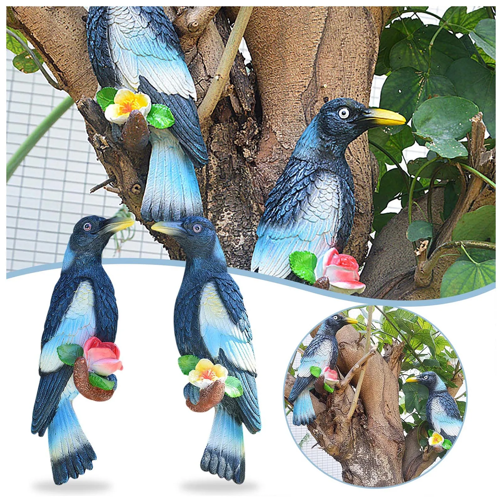 

Каучуковая настенная модель Magpie, украшение для дома, украшение для сада, дерева, подвесное украшение, украшение для сада, жное украшение #40
