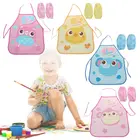 Детский фартук, рукава, покраска для кухни, водонепроницаемая защита, E06F, 1 комплект